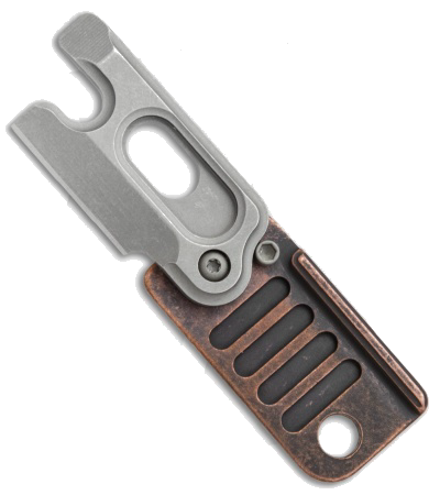 product image for Serge Panchenko Key Cutter Gen 2 Copper 1095 Carbon Steel Stonewash Folding Knife