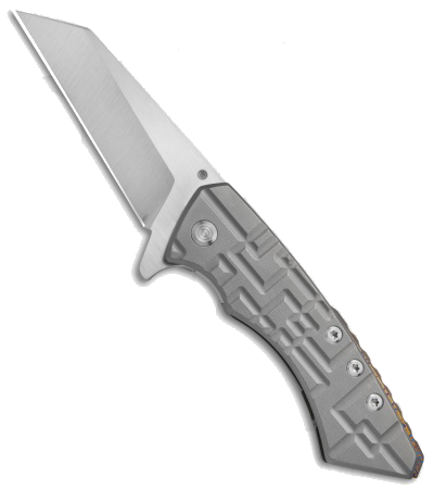product image for Sergey Rogovets Model 15 Flipper Titanium Gray Orange Peel CTS-XHP Knife