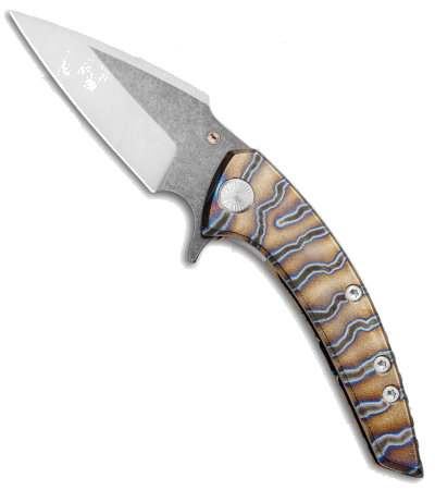 product image for Sergey Rogovets Orange Peel Model 113 Flipper Knife CTS-XHP Satin/Acid SW