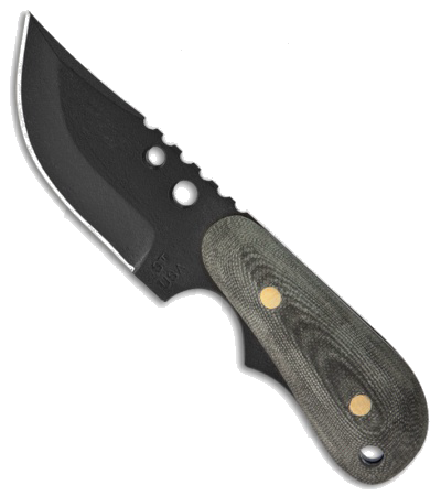 product image for Shadow Tech Black Back-Up Bowie Knife Fixed Blade 1095 Steel with Black Micarta Handle