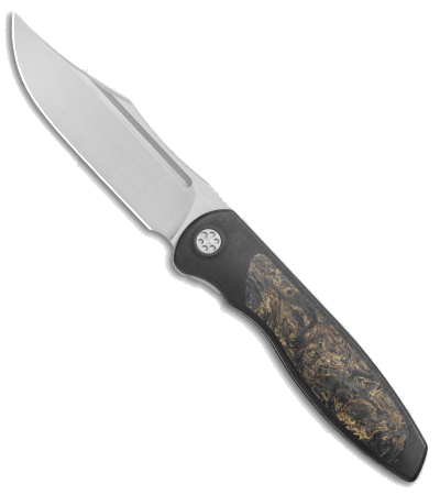 product image for Sharp By Design Mini Tempest Marble Blue Carbon Fiber Drop Point Knife