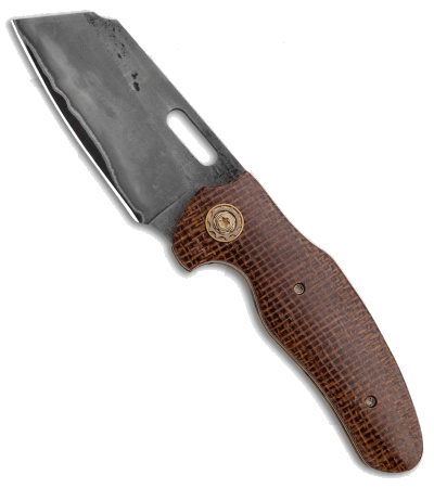 product image for Sheepdog C01C Gray San Mai Steel Folding Knife with Burlap Micarta Handle