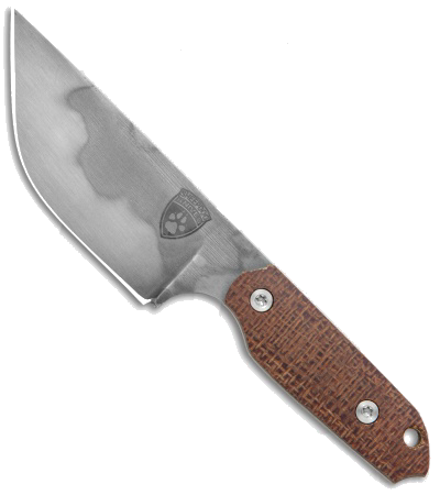 product image for Sheepdog Knives Mini LDT 1095 High Carbon Steel Fixed Blade Knife Burlap Micarta Handle OD Green Kydex Sheath