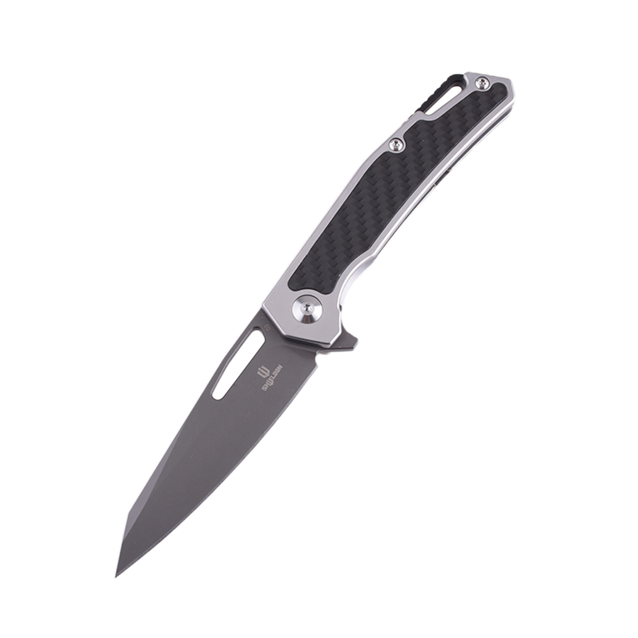 product image for Shieldon Barraskewda Gray Titanium Coated D2 Tool Steel Framelock Pocket Knife