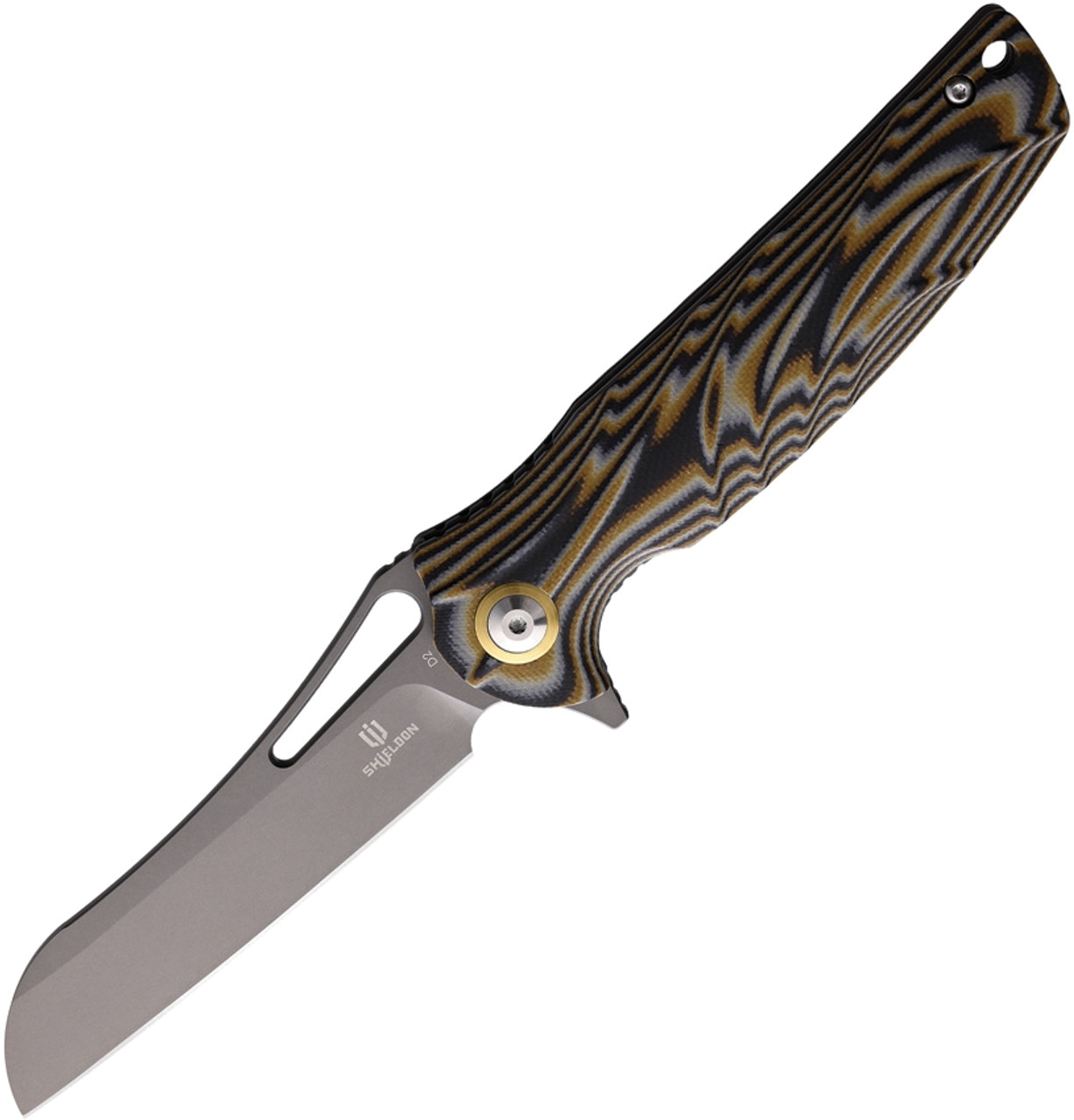product image for Shieldon Bazoucan Gray Titanium Coated D2 Tool Steel Linerlock Pocket Knife