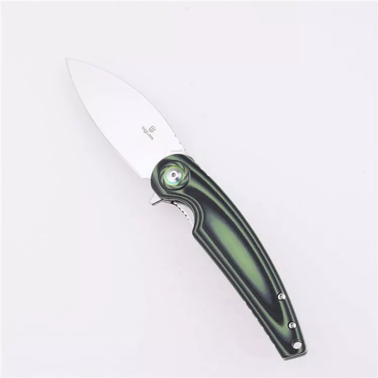 product image for Shieldon SHI 9061 GM Black and Green G10 Handle Folding Knife