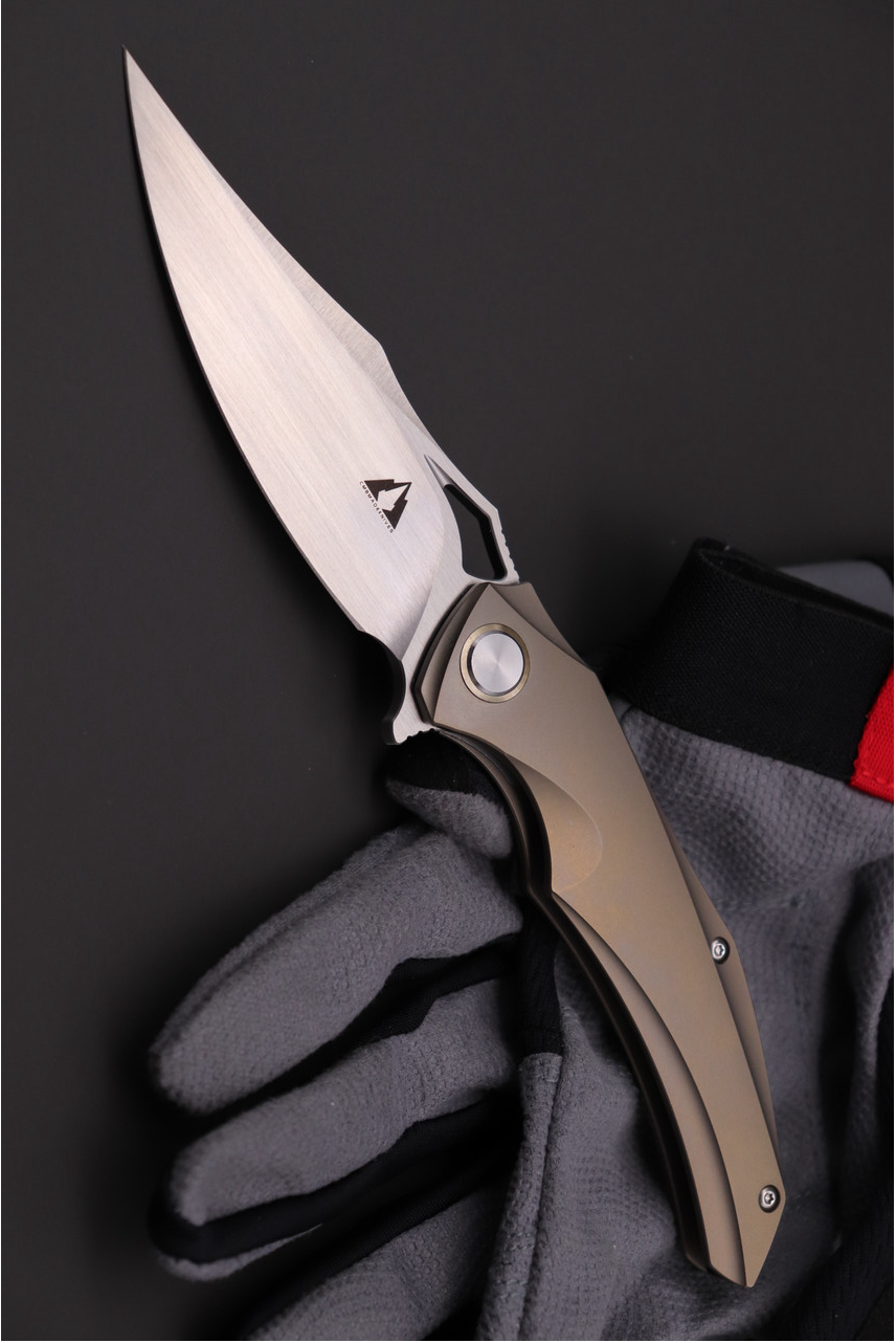 product image for Sig Prowler Folding Knife Copper Titanium Handle M390 Plain Edge CMB 02 G