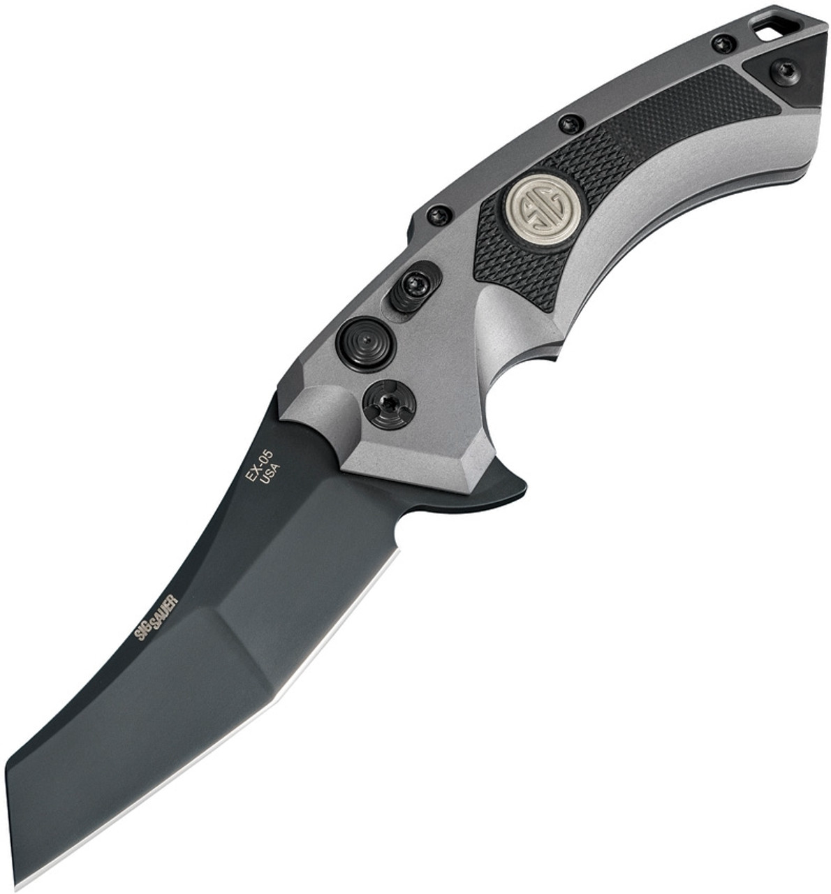 product image for Sig Sauer Gray X 5 Tactical Button Lock CPM-154 Stainless 3.5" Blade