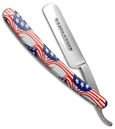 product image for Simba-TEC Razolution 5/8" Carbon Steel Straight Razor with US Route 66 Theme