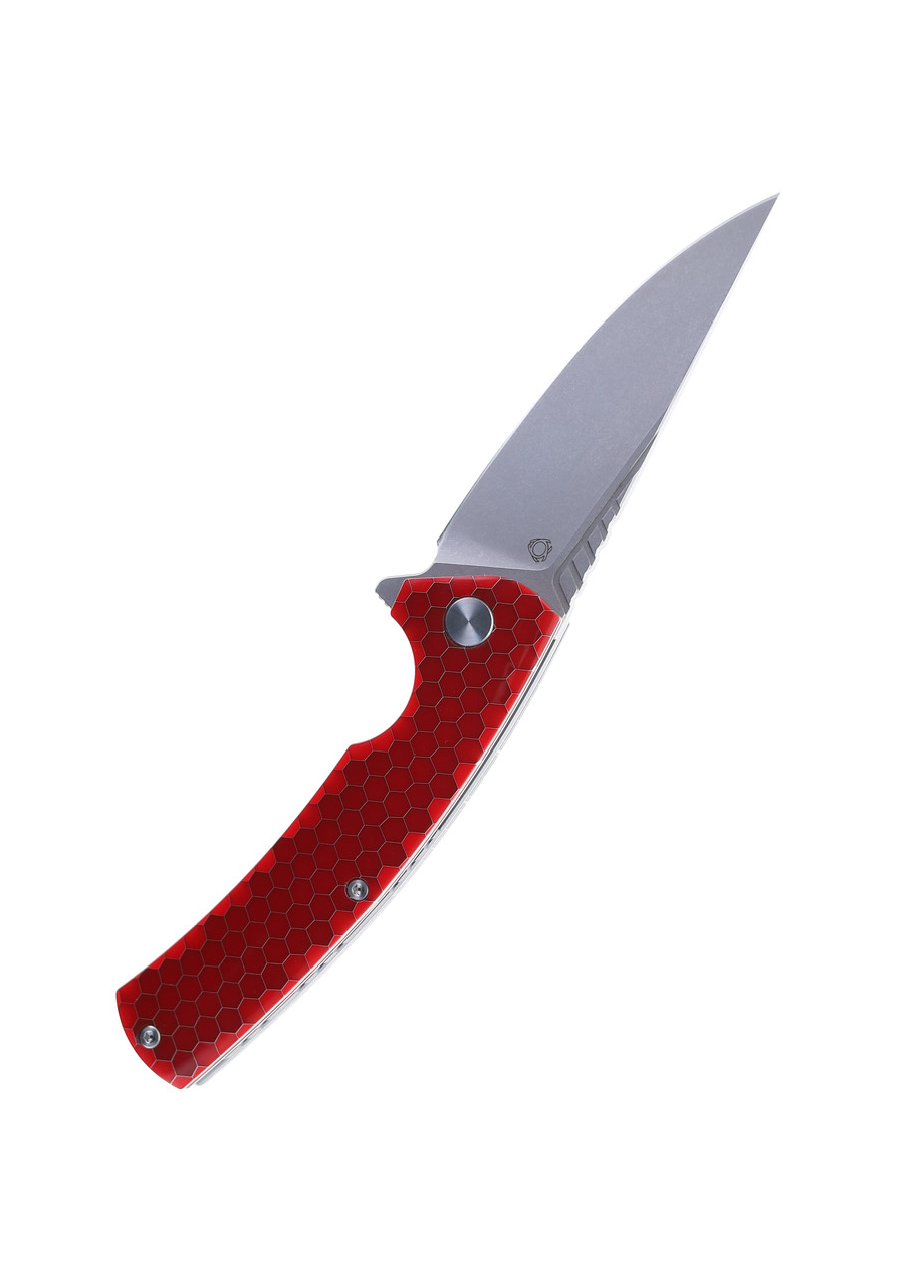 product image for Sixleaf Folding Knife Black Red SL08