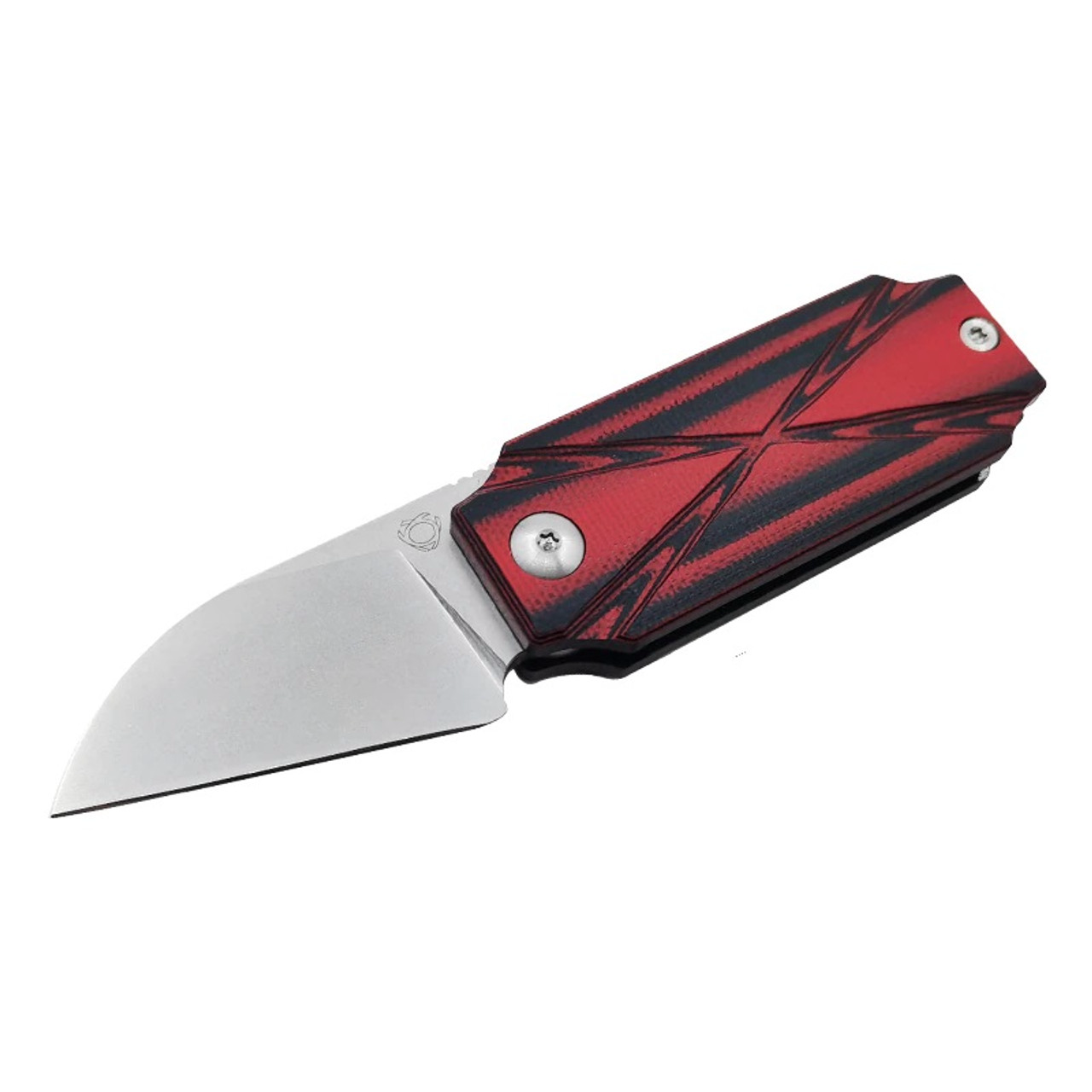 product image for SixLeaf SL-13 Red Black G10 Handle D2 Plain Edge Folding Knife
