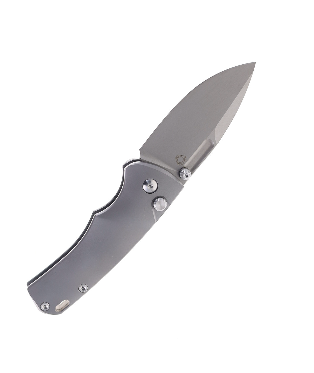 product image for SixLeaf SL16 Gray Titanium Handle M390 Folding Knife
