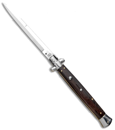 product image for SKM 13" Italian Stiletto Dark Horn Automatic Knife Satin Finish Spear Point Blade