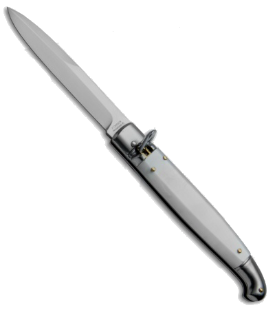 product image for SKM Italy 9.5" Lever Lock Automatic Knife White Acrylic Bayonet