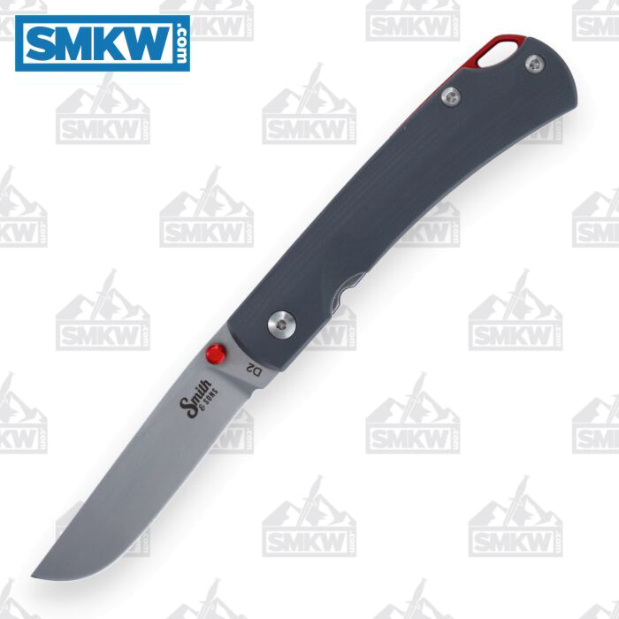 product image for Smith & Sons Ox Gray G-10 Red Accents D2 Tool Steel Blade