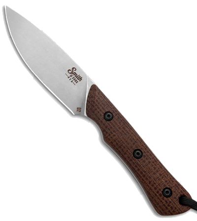 product image for Smith & Sons Brave Fixed Blade Knife Brown Burlap Micarta D2 Model