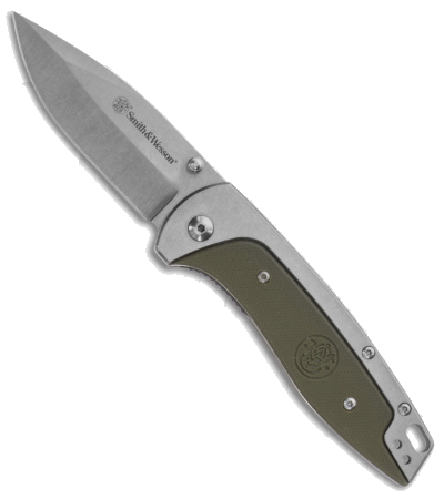 product image for Smith & Wesson Freighter Liner Lock Knife Green G-10 Handle Stonewash Blade