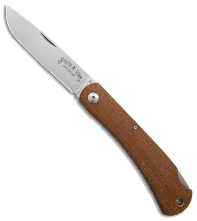 product image for Smith & Sons Mudbug D2 Steel Satin Finish Lock Back Knife Natural Burlap Micarta