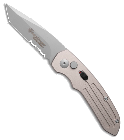 Smith & Wesson Extreme Ops Automatic Tactical Knife Gray - Tanto Blade