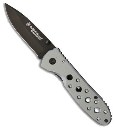 product image for Smith & Wesson Extreme Ops Gray Aluminum Folding Knife 3.5" Black Blade SWA13CP