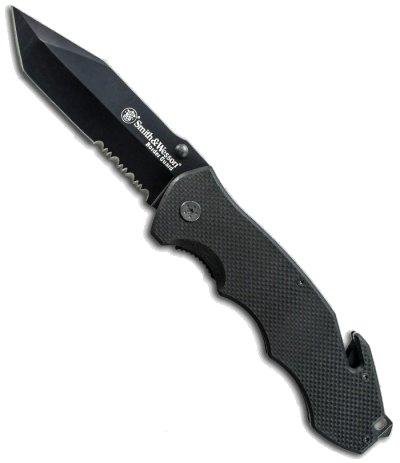 product image for Smith & Wesson Black Border Guard Tanto Liner Lock Knife SWBG6TS