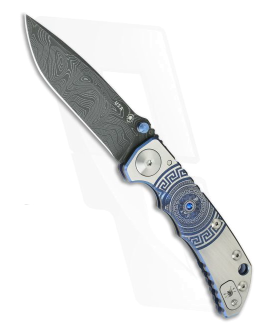 Spartan Harsey Folder Special Edition Blue Shield Nichols Damascus