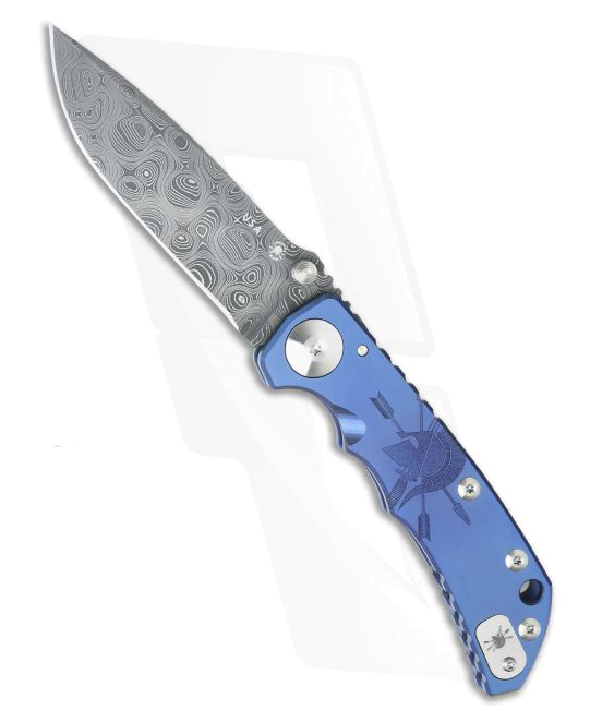 Spartan Harsey Folder Blue Anodized Damascus product image