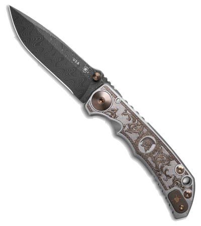product image for Spartan Blades Harsey Flourishes Folder Frame Lock Knife Ti 4 C N Damascus