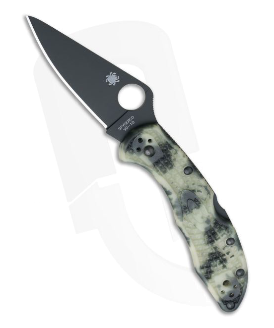 Spyderco Delica 4 Glow In The Dark Zome FRN VG 10 C11ZFP GITD Black product image