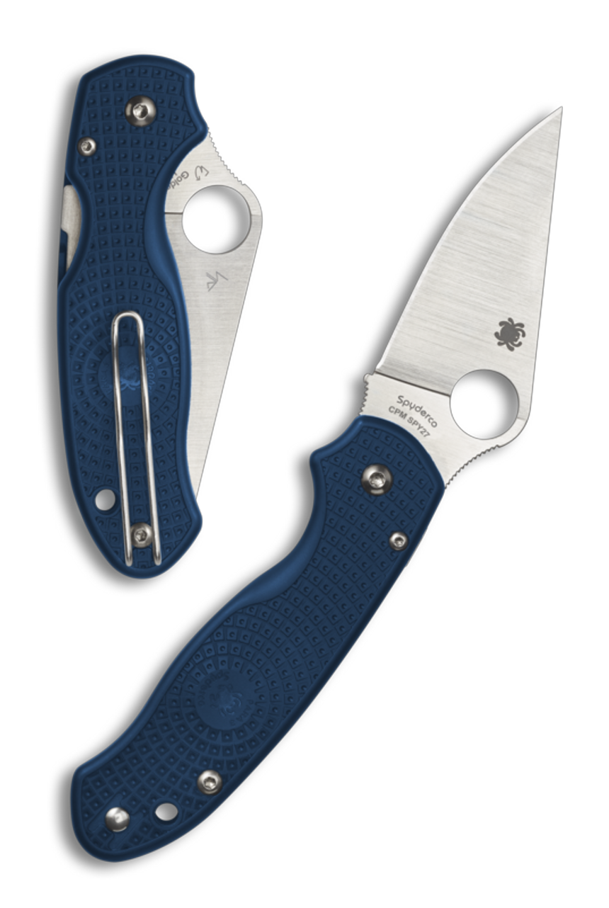 Spyderco Para 3 Lightweight Compression Lock Knife Blue 3 Satin SPY 27