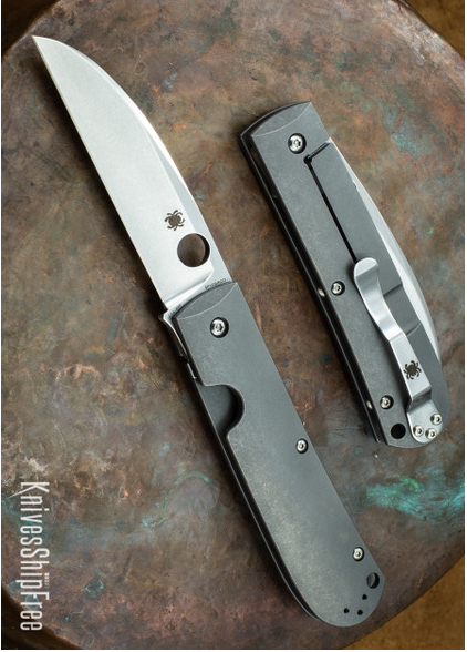 Spyderco SwayBack Titanium Frame Lock Knife Stonewash XHP C249TIP