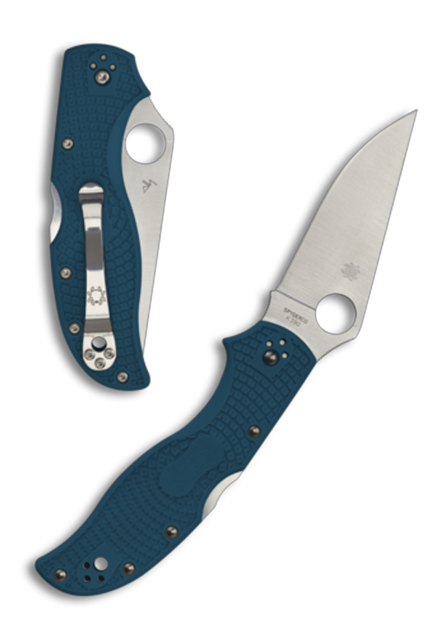 product image for Spyderco Stretch 2 Lightweight Lockback Knife Blue FRN 3 4 Satin
