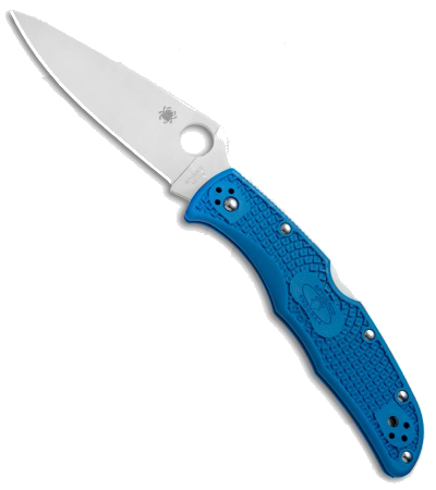 Spyderco Endura 4 Blue FRN VG-10 Satin Plain Edge Knife C10FPBL