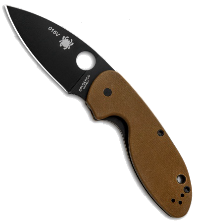 Spyderco Efficient Black Blade Brown G-10 Handle C216GPBNBK Knife