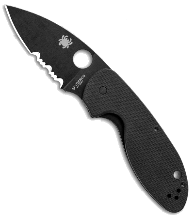Spyderco Efficient Black G-10 Handle 3" Black Serrated C216GPSBBK Knife