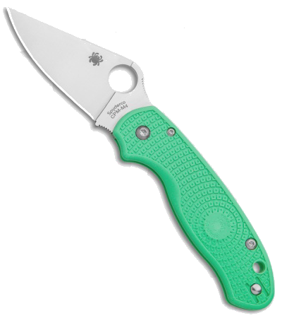 Spyderco M 4 Para 3 Lightweight Compression Lock Knife Mint Green FRN 3 Satin