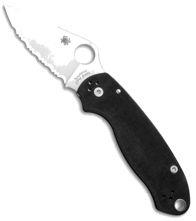 Spyderco Para 3 Compression Lock Knife Black G 10 3 Satin Full Serr C 223 GS product image