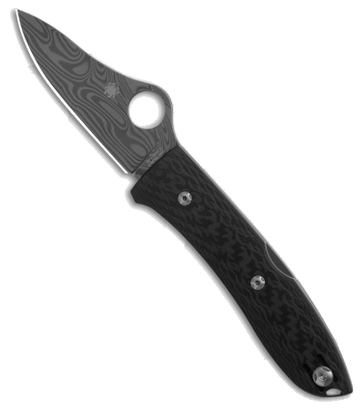Spyderco SpyOpera Lockback Knife Carbon Fiber Damasteel C255CFPD product image