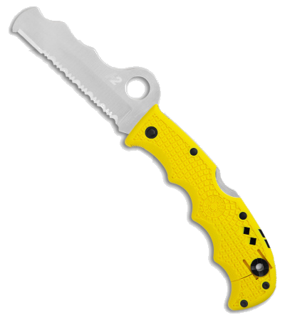 Spyderco Assist Salt H-2 Yellow FRN Satin Serrated C79PSYL Knife product image