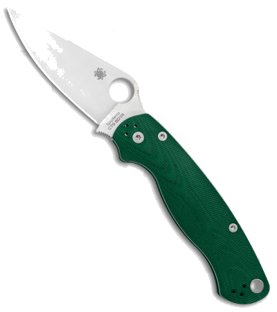 Spyderco Paramilitary 2 Green Aluminum CTS BD1N Satin Blade HQ Exclusive Knife