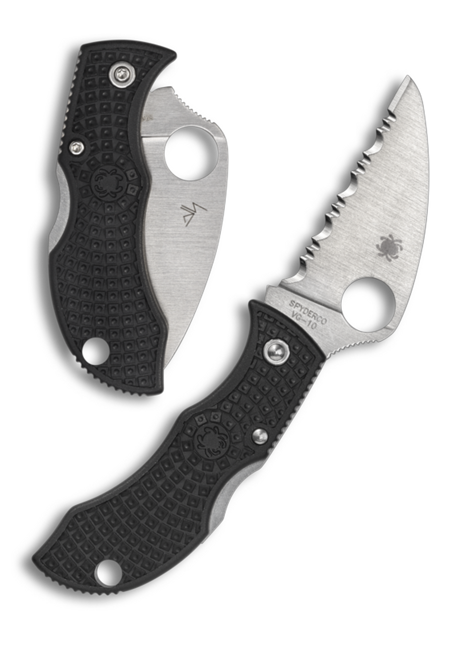product image for Spyderco Manbug Lightweight Wharncliffe Black FRN VG-10 Serrated MBKWS