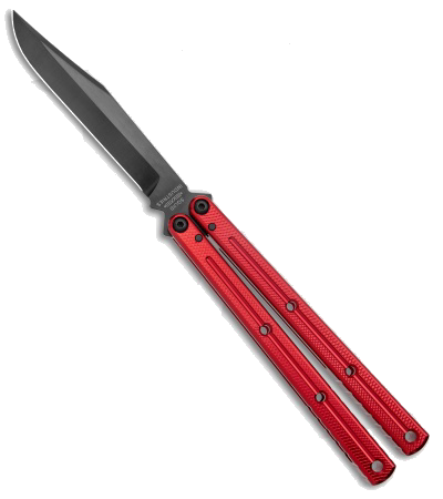 Squid Industries Krake Raken V2.5 Tanto Balisong Knife Red