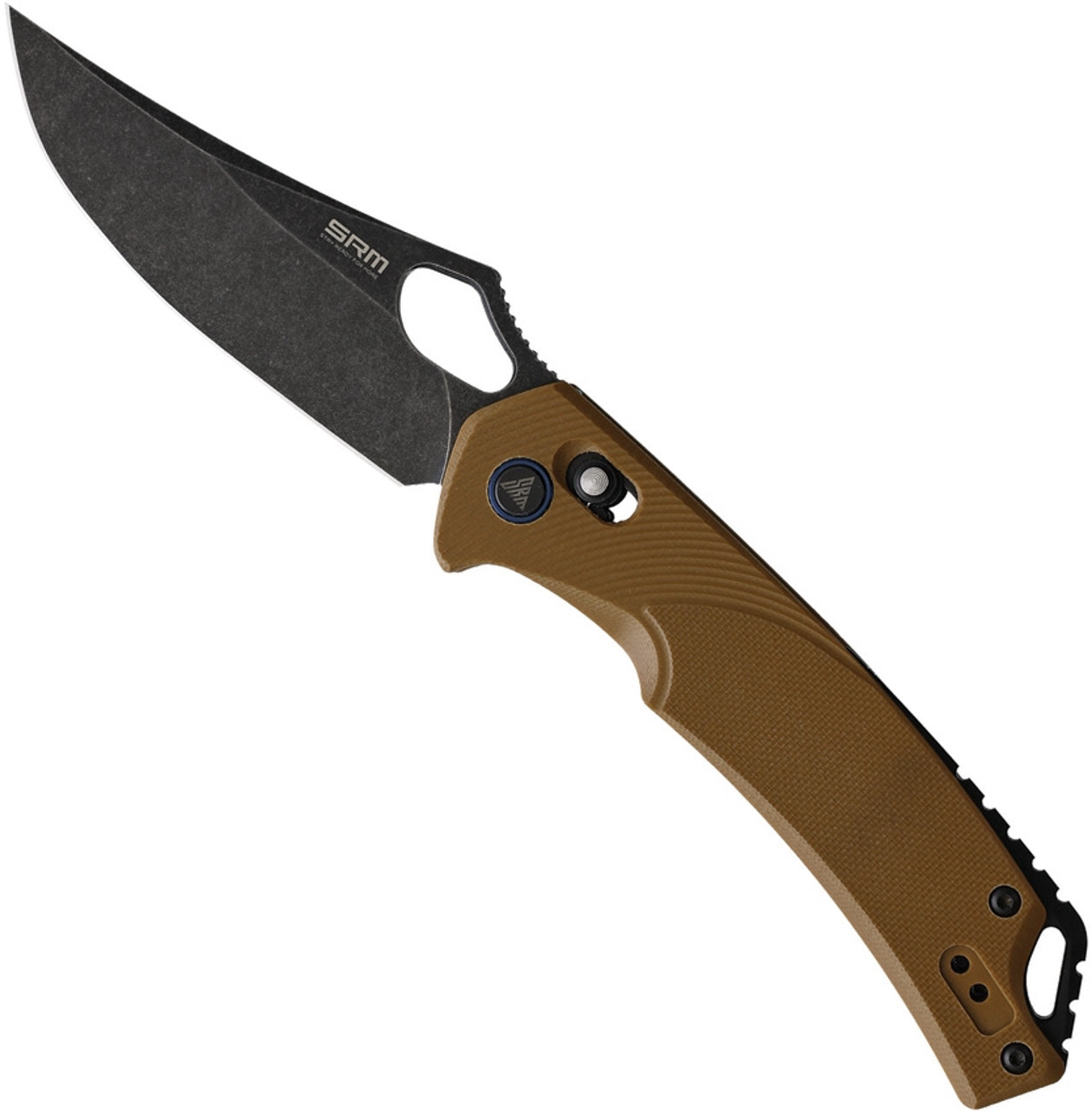 product image for SRM 9202 GW Folding Knife Brown G10 Handle D2 Plain Edge Black Stonewash Finish