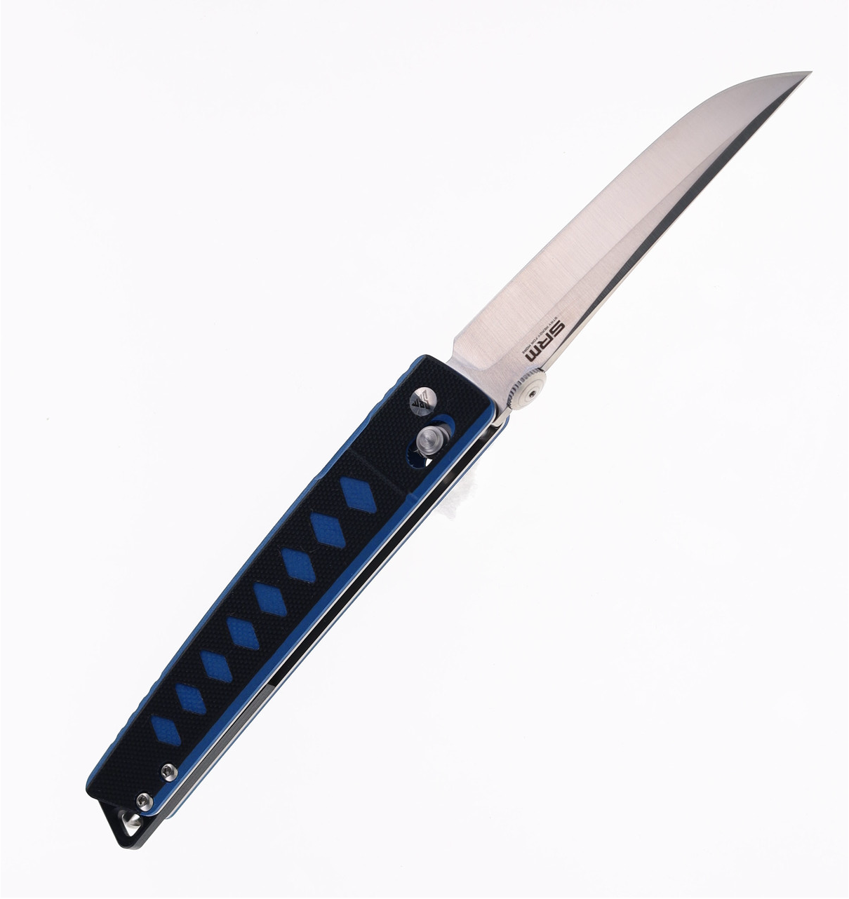 product image for SRM 9215 Folding Knife Black Blue G10 Handle D2 Plain Edge Brush Finish