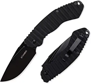 product image for STANBIK Black Folding Knife D2 Blade G10 Handle