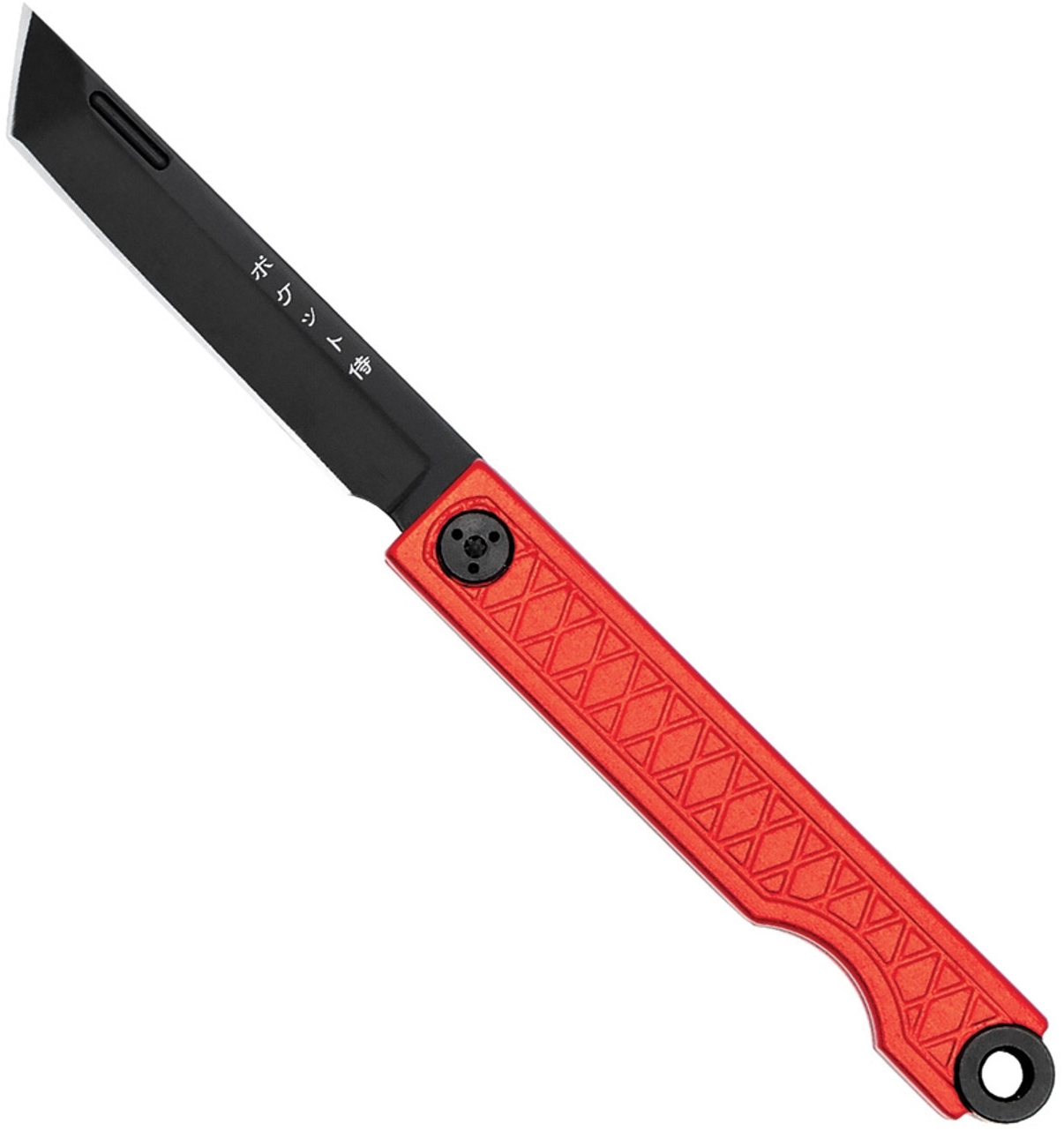 product image for StatGear Samurai 116 Red Aluminum Handle 440C Tanto Plain Black Blade