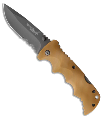 product image for StatGear WolfTac Black Lockback Knife 3.25" Serrated Blade