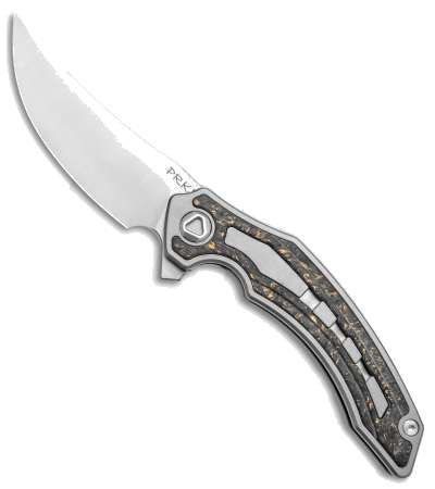 product image for Stedemon PRKI Frame Lock Knife Black CF (Carbon Fiber) & Silver Titanium Model SDP01