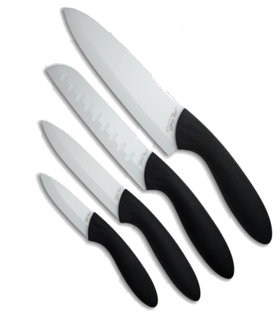 product image for Stone River Gear Ceramic Kitchen Knife Set White & Black SRG43CKW