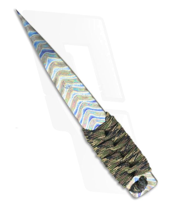 Strider Flamed Titanium Nail 4 72 Cord Wrapped Fixed Blade product image